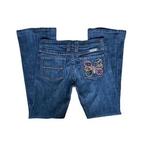 frankie b vintage low rise butterfly jeans